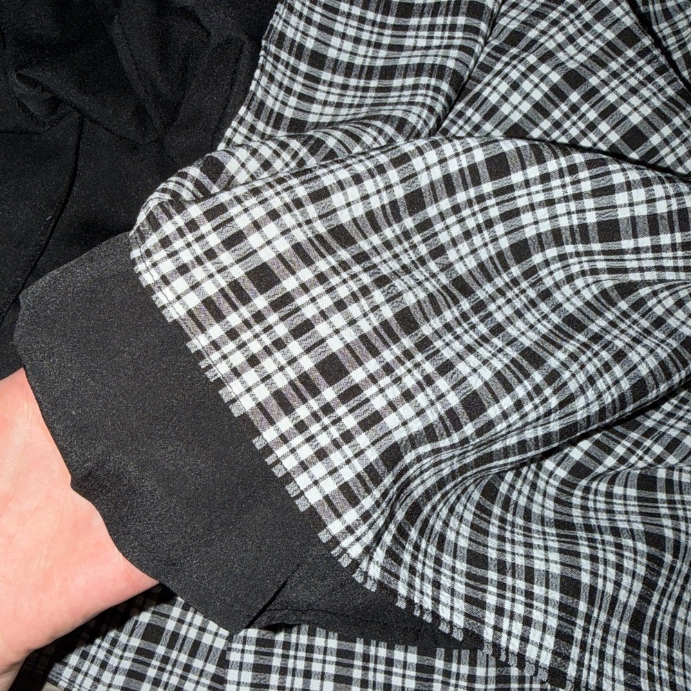 English Factory plaid A-line tiered midi dress - Picture 6 of 11